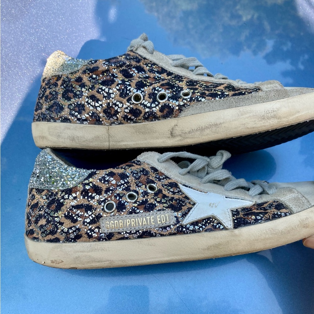 Limited Edition Golden Goose Superstar Leopard Embellished Sneaker